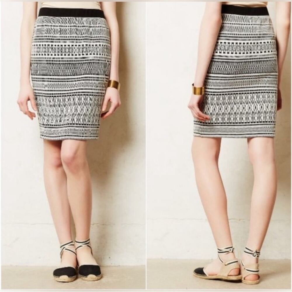 Sanctuary Marauta black white textured geometric pencil skirt NEW SMALL